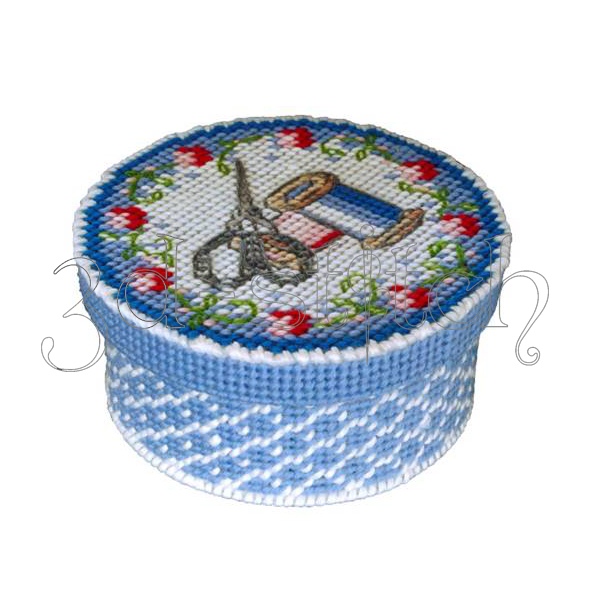 Набор для вышивания на пластиковой канве Коробка "Мелочи для рукоделия", арт. КР013