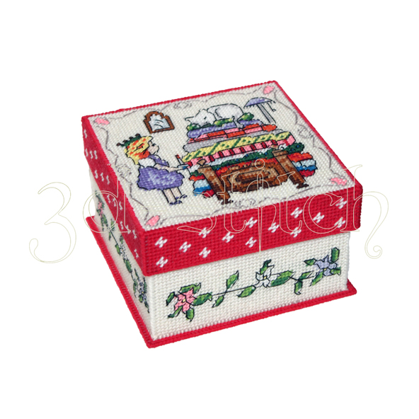 Набор для вышивания на пластиковой канве Коробка "Принцесса на горошине", арт. КР024