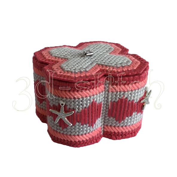 Набор для вышивания на пластиковой канве Шкатулка "Коралловый бриз", арт. Ш024