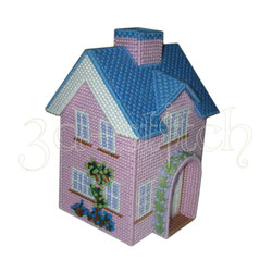Набор для вышивания на пластиковой канве "Розовый домик", арт. Д003