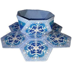Набор для вышивания на пластиковой канве Кухонный набор "Снежинки", арт. КХ007