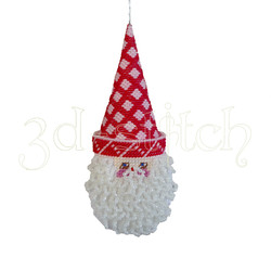Набор для вышивания на пластиковой канве Игрушка на елку "Санта" (красный), арт. НГ012-1