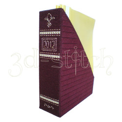 Набор для вышивания на пластиковой канве Коробка для журналов "Домашний архив" (бордовая), арт. Р012-1