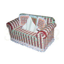 Набор для вышивания на пластиковой канве Салфетница "Диван с подушками" (красный), арт. С002-2