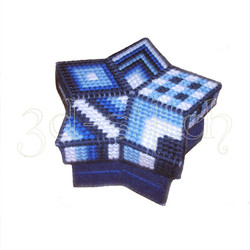 Набор для вышивания на пластиковой канве Шкатулка-звезда “Индиго”, арт. Ш008