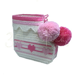 Набор для вышивания на пластиковой канве Кашпо "Детский носочек" (розовый), арт. ДТ003-1