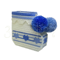 Набор для вышивания на пластиковой канве Кашпо "Детский носочек" (голубой), арт. ДТ003-2
